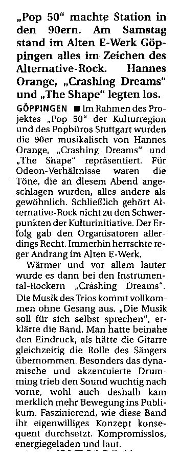 CRASHING DREAMS - NWZ OKTOBER 2005