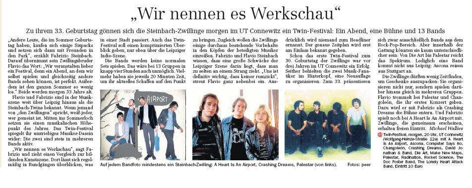Twin Festival 2010 - Leipziger Volkszeitung Vorbesprechung